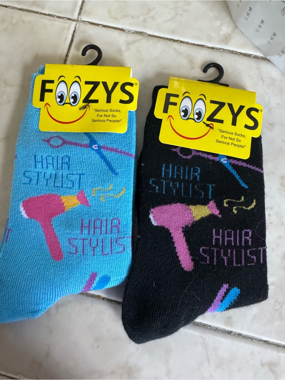 Hair Stylist' Socks - Black and Blue